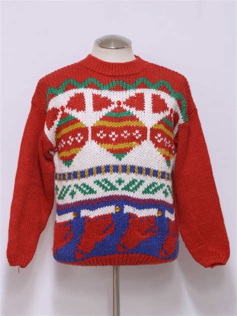 Vintage 80s Ugly Christmas Sweater 80s Authentic Vintage Far And Near
