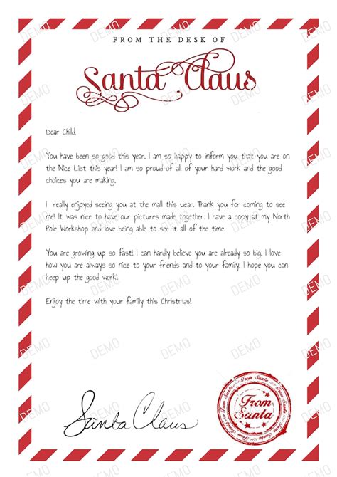 Instant Download Editable Santa Letter Handwritten Santa Etsy