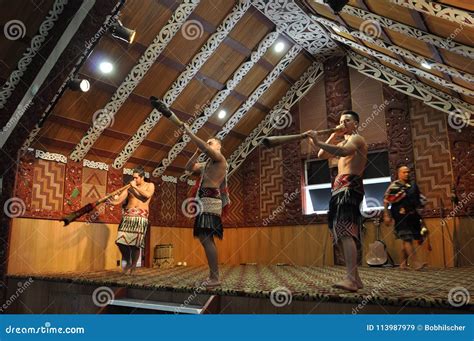Tamaki Maori Dancers In Traditional Dress At Whakarewarewa Thermal Park