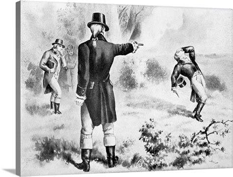 Illustration Of The Duel Between Alexander Hamilton And Aaron Burr Wall Art Canvas Prints