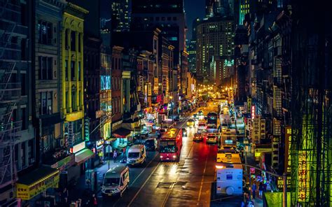 New York Street At Night Wallpaper New York Street City 1920x1200