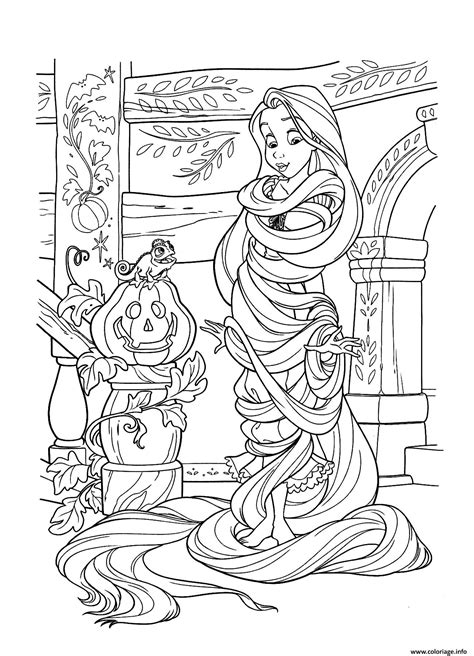 Coloriage halloween disney princesse raiponce  JeColorie.com
