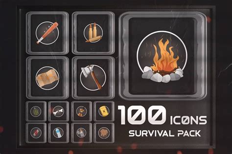 100 Survival Icons Pack Eldamar Studio