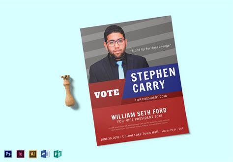 Political Candidate Flyer Design Template In Psd Word Publisher