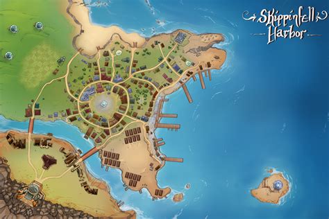 Oc Skippinfell Harbor Town Map Dnd Fantasy City Map Town Map Village Map