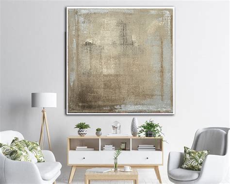 Large Frame Wall Art Painting Beige Abstract Oil Paintings On Etsy