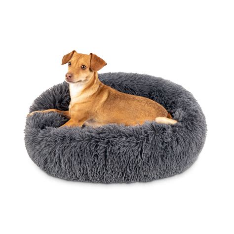 Best Choice Products Self Warming Plush Faux Fur Donut Calming Dog Bed