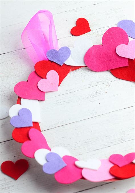 Valentines Day Paper Plate Heart Wreath Craft