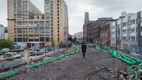 Atop Phase One Of The Rail Park Construction Site Between Broad And