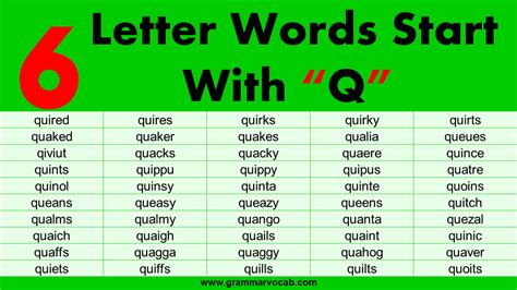 Six Letter Words Starting With Q Grammarvocab