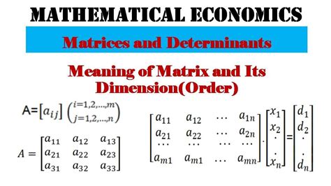 Meaning Of Matrix And Its Dimension Order YouTube