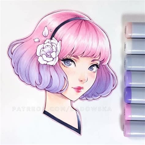 Copic Marker Drawings Anime Drawings Sketches Copic Markers Cartoon