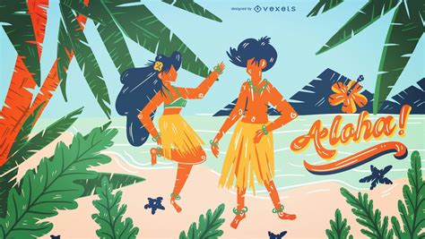 Hawaii Beach Illustration Design Vector Download