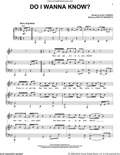 do i wanna know sheet music for voice piano or guitar pdf