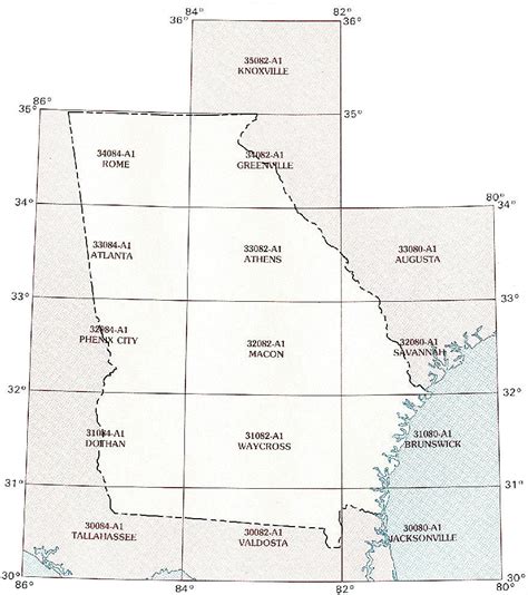 Georgia Topographic Index Maps Ga State Usgs Topo Quads 24k 100k 250k