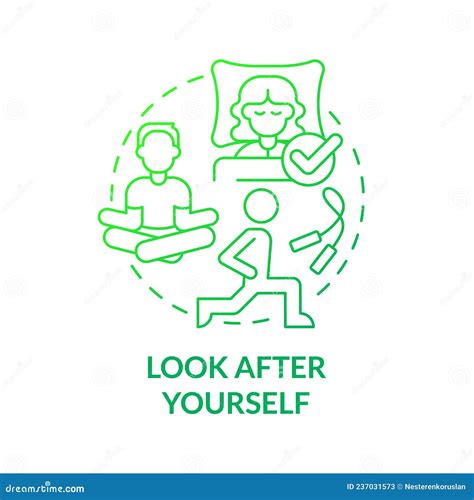 Look After Yourself Green Gradient Concept Icon Stock Vector