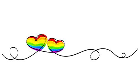 Calligraphy Rainbow Heart Ribbon On White Background Lgbt Pride Month Lesbian Gay Bisexual