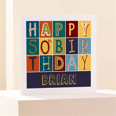 Personalised 50th Birthday Card Jumbled Letters Gettingpersonal