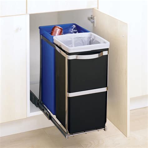 Learn how to convert any lower make this pull out trash can cabinet and hide it away instead! simplehuman 9.2 gal. 2-Bin Pull-Out Recycle Bin | Kitchen ...