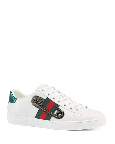 Gucci New Ace Safety Pin Lace Up Low Top Sneakers Shoes Bloomingdale