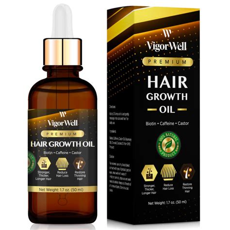 Hair Growth Oil Natural With Caffeine Biotin And Castor Hair Growth Oil For Stronger Thicker