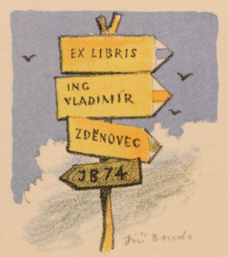 Art Exlibris By Jiri Bouda For Ing Vladimir Zdenovec