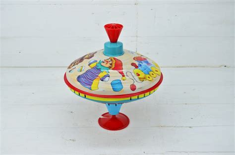 Vintage Toy Top Metal Toy Top Spinning Top Big Spinning Etsy