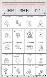 Consonant recognition and printing practice. English worksheets: Pronouns worksheets, page 40