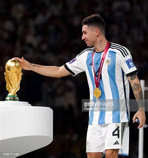 Gonzalo Montiel Of Argentina Touches The Fifa World Cup Winners