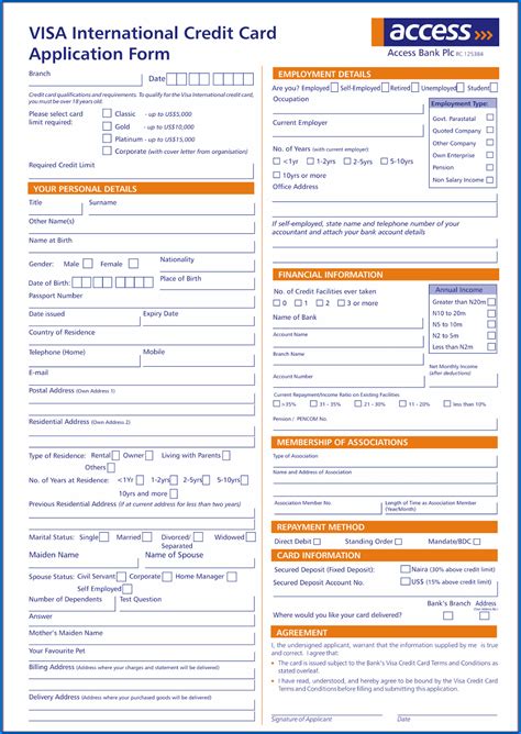 √ Free Printable Credit Card Application Form And How To Fill It