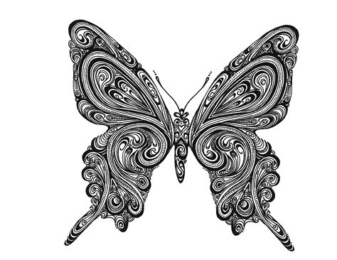 Butterfly With Images Flower Tattoo Adult Coloring