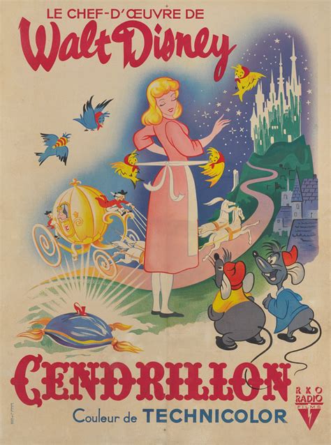 Cinderella Cendrillon 1950 Poster French Original Film Posters