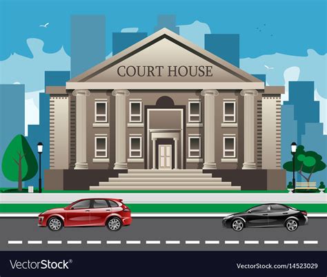 Front View Of Court House Royalty Free Vector Image