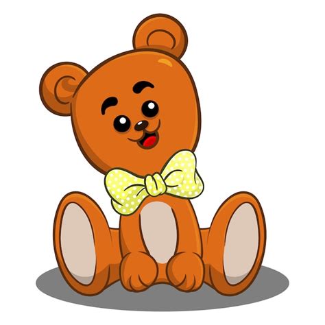 Premium Vector Cute Teddy Bear Sitting Cartoon Vector