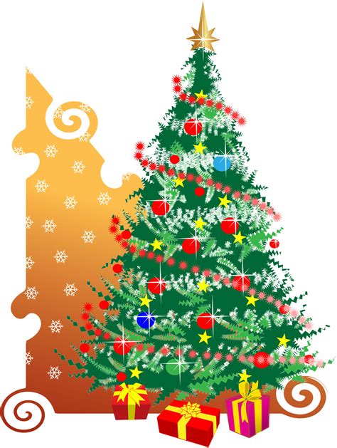 free christmas tree with presents vector clip art library