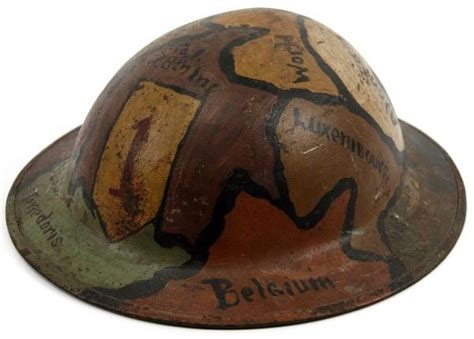 Wwi Trench Art Doughboy Helmet 28th Infantry Lot 3214