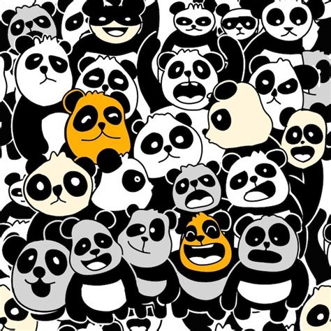 Premium Vector Cute Panda Seamless Pattern Vector Illustration