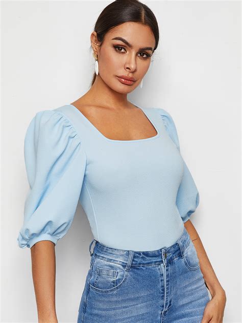 square neck puff sleeve top for sale australia new collection online shein australia