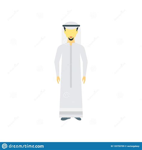 A Saudi Man Icon Wearing Shemagh And A Thobe Art Illustration Cartoon