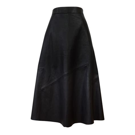12 Leather Skirts To Flirt With For Fall Leather A Line Skirt Long