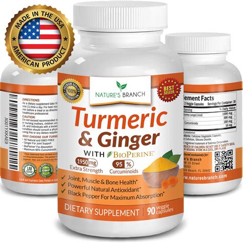 Nature S Branch Extra Strength Turmeric Curcumin W Ginger Bioperine