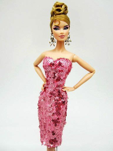 Pink Evening Dress Outfit Gown Fur Coat Fits Silkstone Barbie Fashion