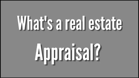 This Is What A Real Estate Appraisal Does Youtube