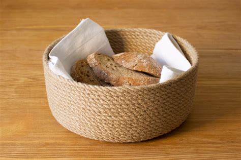 Jute Bread Basket With Lid Kitchen Storage Storage Basket Etsy