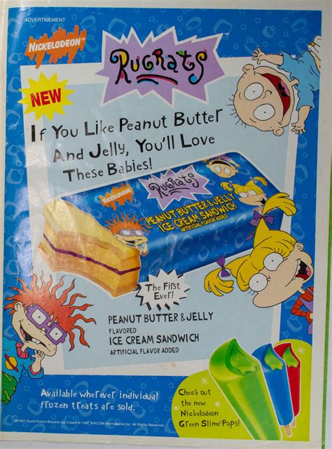 Rugrats Pbandj Ice Cream Sandwich Ad Nickelodeon Magazine 1997 R