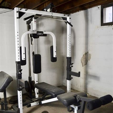 Tuff Stuff Squat Rack Weight Bench With 300lbs And Accessories For Sale
