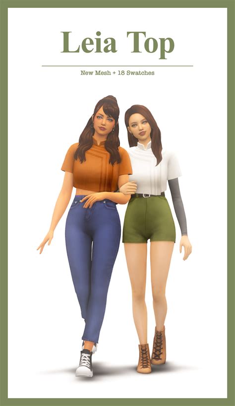 Sims4nicolesstuff Leia Top Bgc 18 Swatches Custom Thumbnail Teen