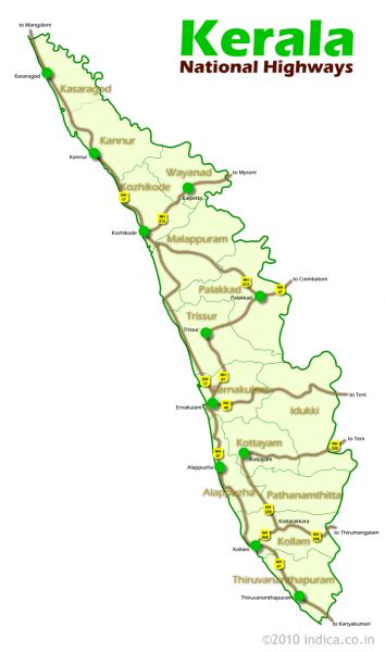 Road Networks Of Kerala Kerala Kannur Malappuram