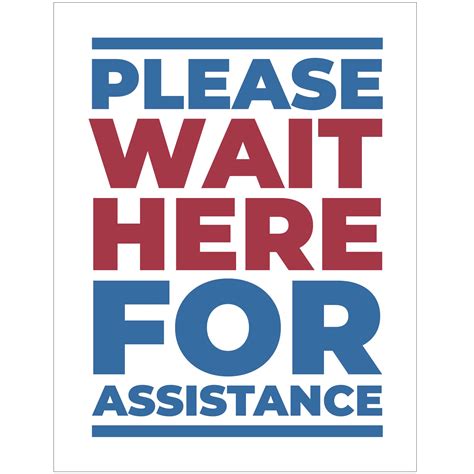 Please Wait Here For Assistance Poster Plum Grove