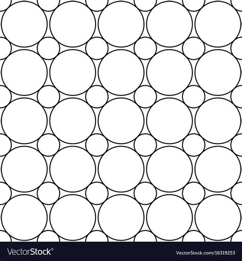 Seamless Monochrome Circle Grid Pattern Simple Vector Image